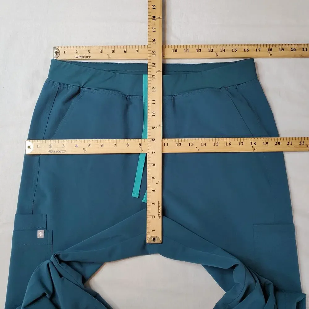 Figs Men's Size L Axim Cargo Scrub Straight Leg Pants Teal M22SW2010